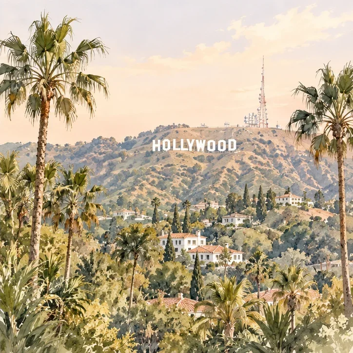 Hollywood — California illustration