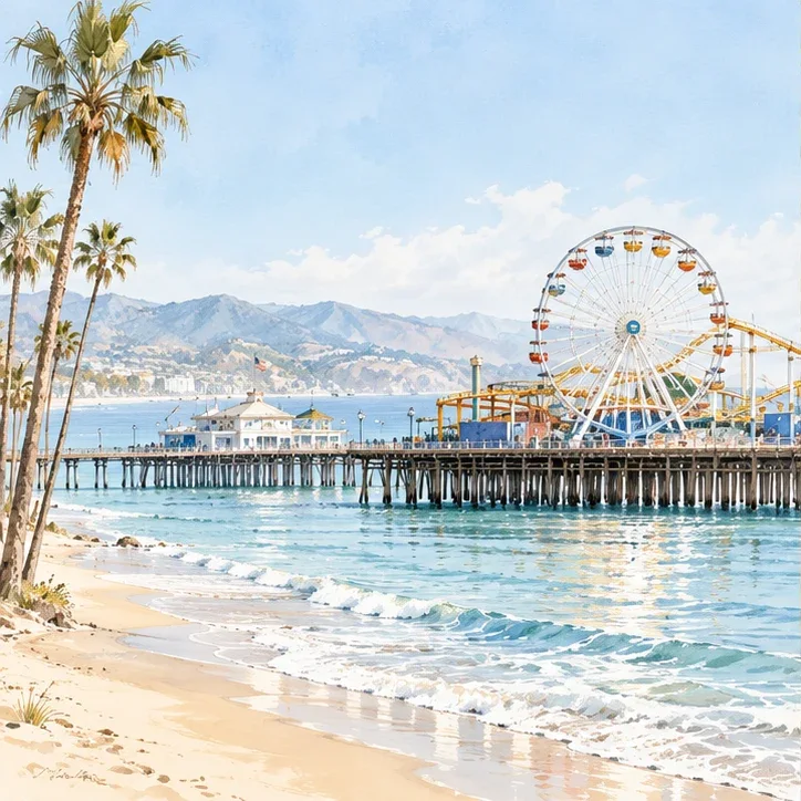 Santa Monica — California illustration